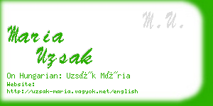 maria uzsak business card